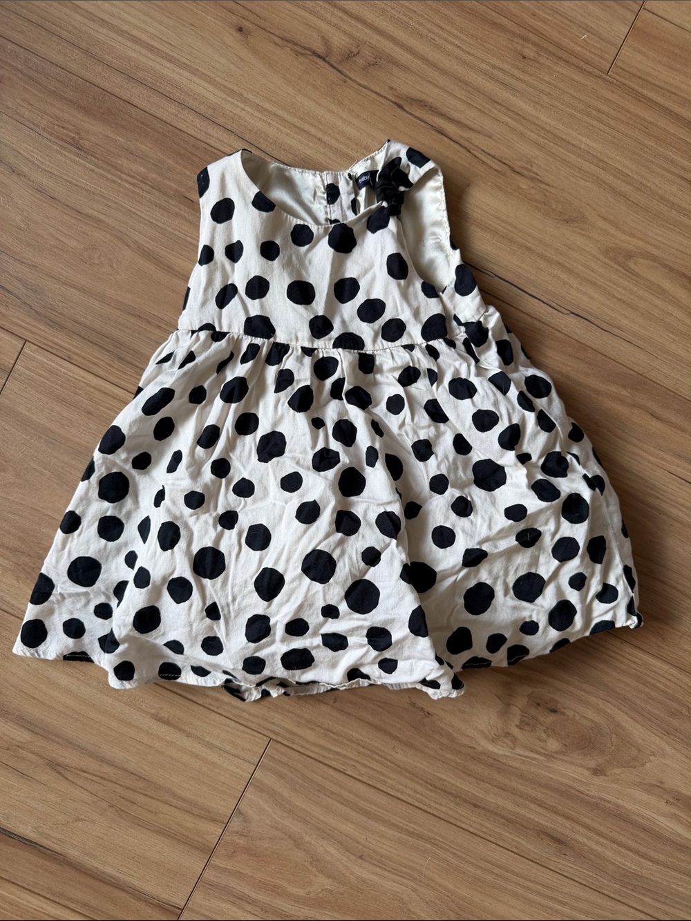 GAP White Dress with Black Polka Dots